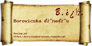 Borovicska Éneás névjegykártya
